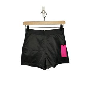 NWT Forever 21 Small Black Satin High Waist Booty Shorts